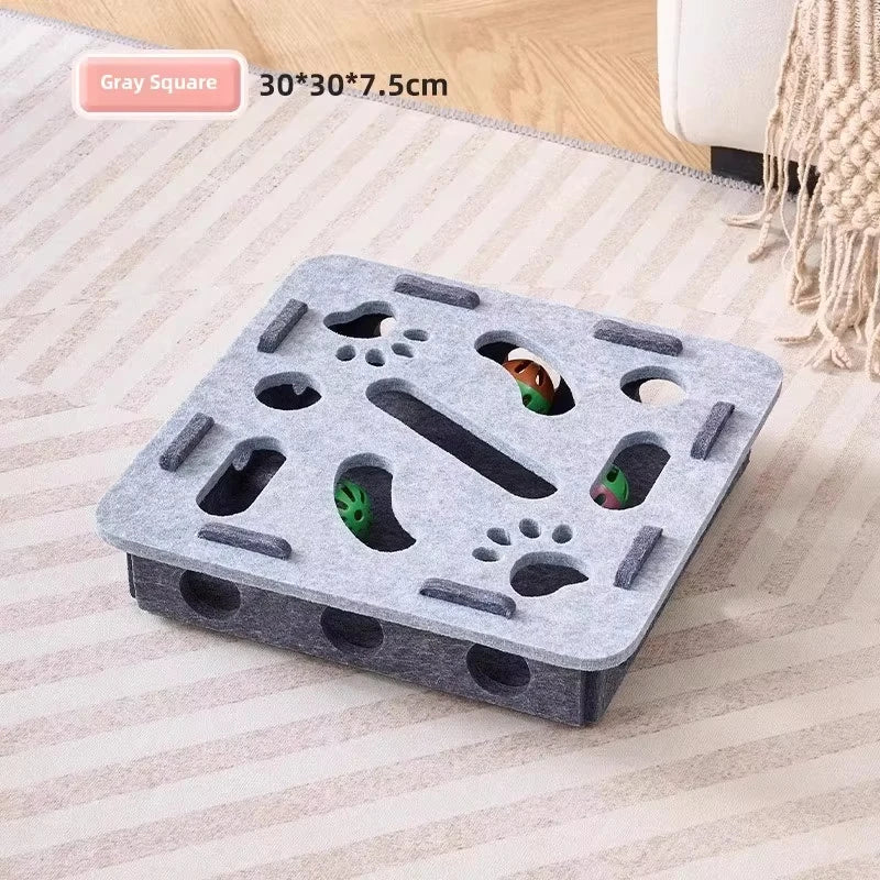 Caja de rompecabezas de fieltro para gatos

Juguete de ejercicio para gatos con pelota.