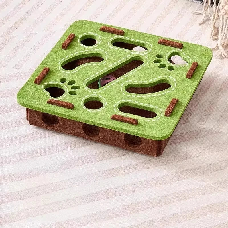 Caja de rompecabezas de fieltro para gatos

Juguete de ejercicio para gatos con pelota.