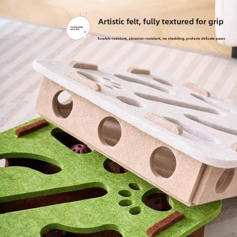 Caja de rompecabezas de fieltro para gatos

Juguete de ejercicio para gatos con pelota.