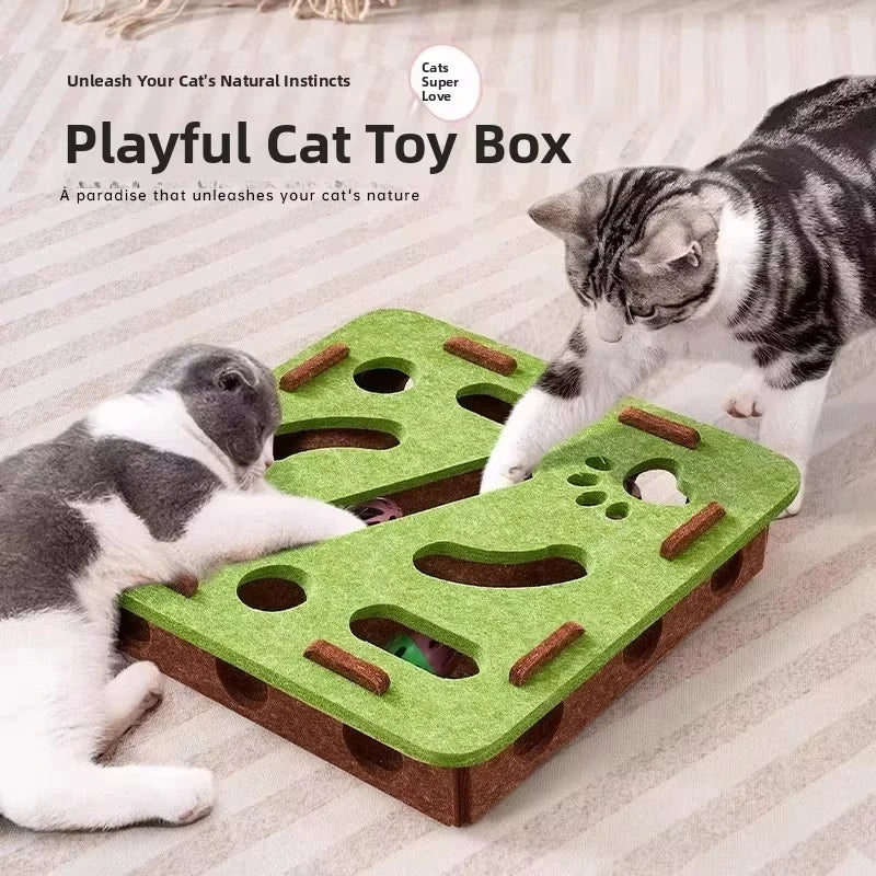 Caja de rompecabezas de fieltro para gatos

Juguete de ejercicio para gatos con pelota.