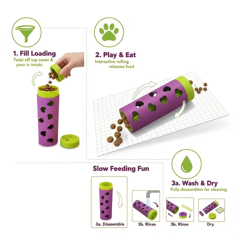 Dispensador de Comida Lenta: Juguete Interactivo y Resistente para Mascotas.
